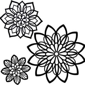 Black Metal Flower Wall Decor Set – Elegant Farmhouse Art