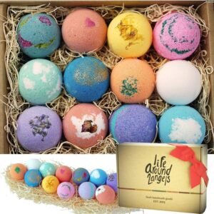 12 Bath Bombs Gift Set USA Handmade Shea Cocoa Butter Moisturizing Spa Birthday Mothers