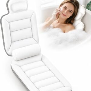 Full Body Bath Pillow Extra Thick Adjustable Lumbar Support Quick Dry Suction Cups