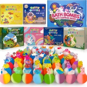 “Kids Bath Bombs Gift Set, Colorful Organic Bubble Toys