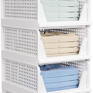 Stackable Closet Storage Baskets, 5‑Pack Foldable Drawer Organizers