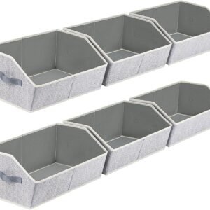 Fabric Closet Storage Bins, 6‑Pack Collapsible Shelf Organizers