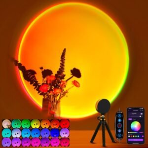 Sunset Lamp Projector, Multicolor LED Rotating Room Decor Light