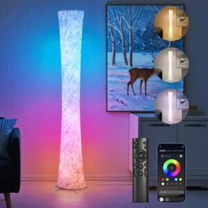 Smart RGB LED Floor Lamp, 61'' Color Changing Light