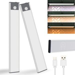 Wireless Under Cabinet Lights, 2‑Pack Rechargeable LED Bars