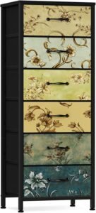 Tall Vintage Dresser, 6‑Drawer Fabric Storage Cabinet Organizer