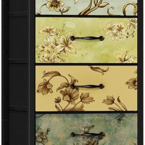 Tall Vintage Dresser, 6‑Drawer Fabric Storage Cabinet Organizer
