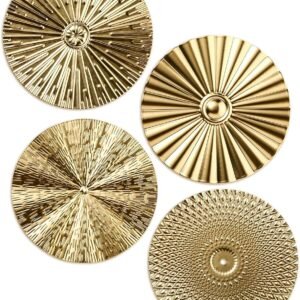 Gold Metal Sunburst Wall Art Set – Modern Hanging Decor