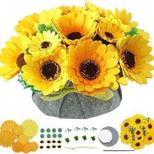 DIY Felt Sunflower Pot Craft Kit with Pre-Cut Flowers and Foliage