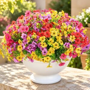 12 Bundles UV-Resistant Artificial Outdoor Flowers