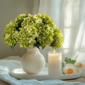 10-Piece Artificial Hydrangea Flower Bouquet for Centerpieces and Floral Decor