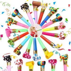25-Piece Colorful Party Blowers and Noisemakers for Birthday Celebrations
