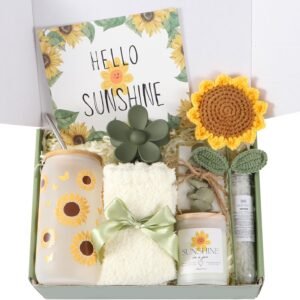Sunflower Self-Care Gift Basket and Spa Set for Women